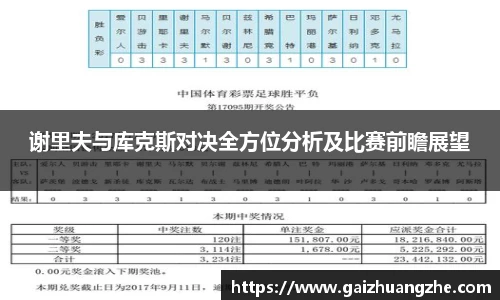 谢里夫与库克斯对决全方位分析及比赛前瞻展望